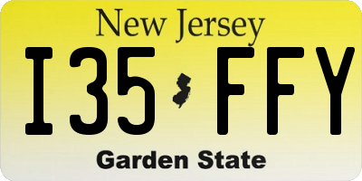 NJ license plate I35FFY