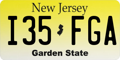 NJ license plate I35FGA