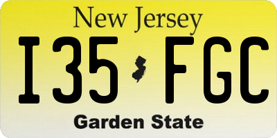NJ license plate I35FGC