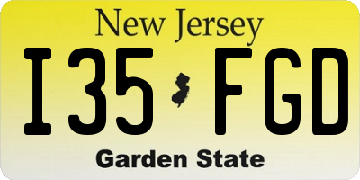 NJ license plate I35FGD