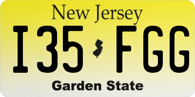 NJ license plate I35FGG