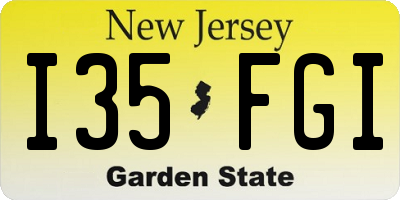 NJ license plate I35FGI