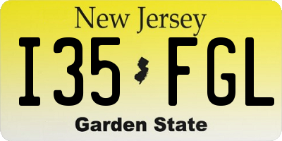 NJ license plate I35FGL