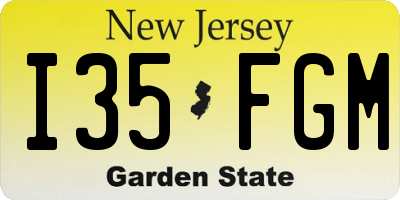NJ license plate I35FGM