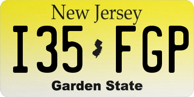 NJ license plate I35FGP