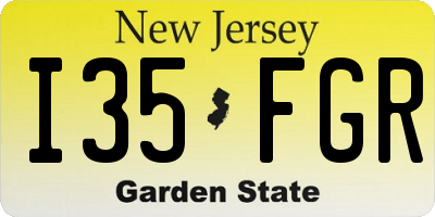 NJ license plate I35FGR