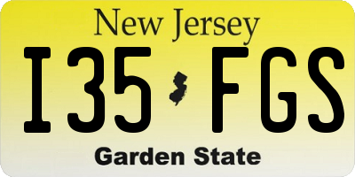 NJ license plate I35FGS