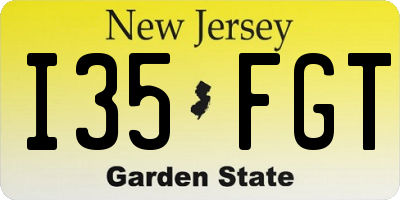 NJ license plate I35FGT