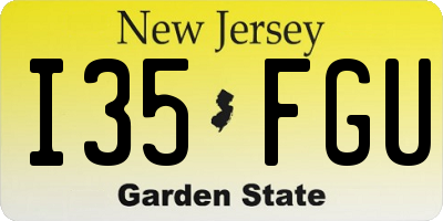 NJ license plate I35FGU