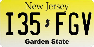 NJ license plate I35FGV