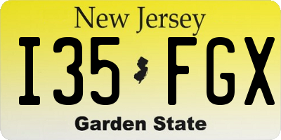 NJ license plate I35FGX