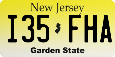 NJ license plate I35FHA