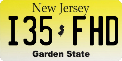 NJ license plate I35FHD