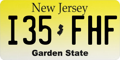 NJ license plate I35FHF