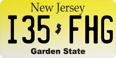 NJ license plate I35FHG
