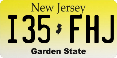 NJ license plate I35FHJ