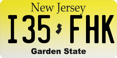 NJ license plate I35FHK