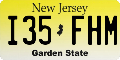 NJ license plate I35FHM