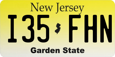 NJ license plate I35FHN