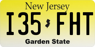 NJ license plate I35FHT