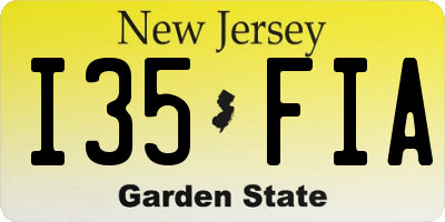 NJ license plate I35FIA