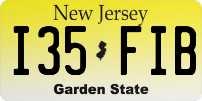 NJ license plate I35FIB