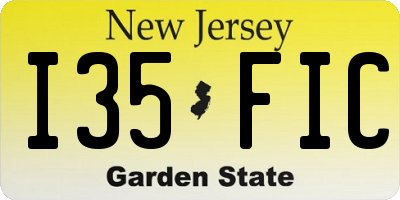 NJ license plate I35FIC