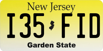 NJ license plate I35FID
