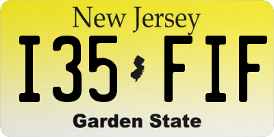 NJ license plate I35FIF