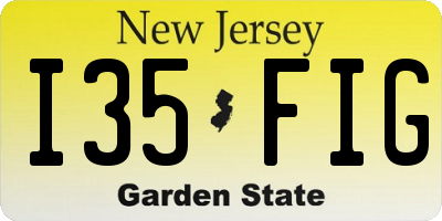 NJ license plate I35FIG