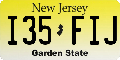 NJ license plate I35FIJ