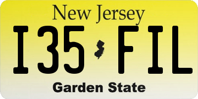 NJ license plate I35FIL