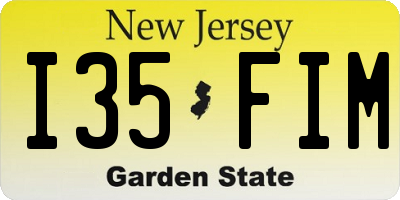 NJ license plate I35FIM