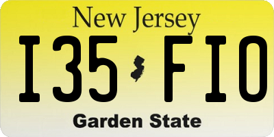 NJ license plate I35FIO