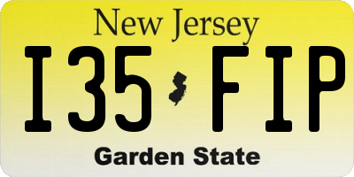 NJ license plate I35FIP