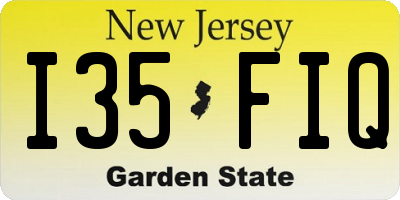 NJ license plate I35FIQ