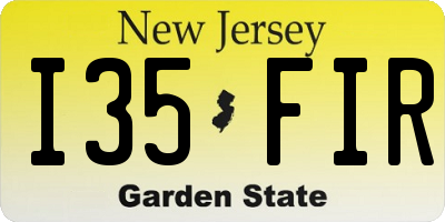 NJ license plate I35FIR
