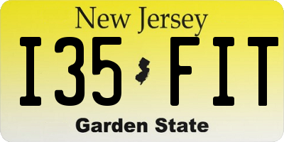 NJ license plate I35FIT