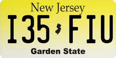 NJ license plate I35FIU