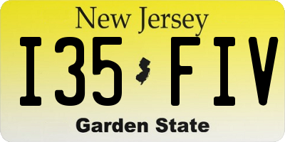 NJ license plate I35FIV