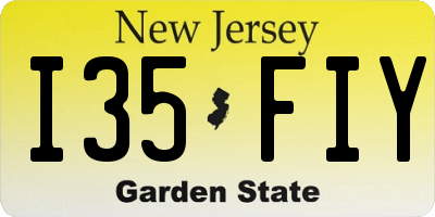 NJ license plate I35FIY