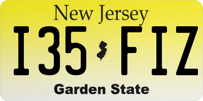 NJ license plate I35FIZ