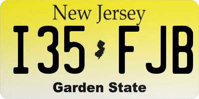 NJ license plate I35FJB