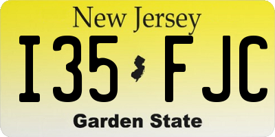 NJ license plate I35FJC