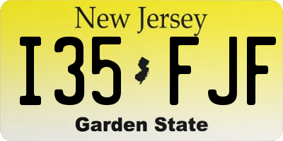 NJ license plate I35FJF