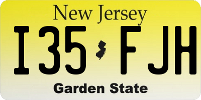 NJ license plate I35FJH
