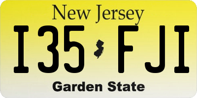 NJ license plate I35FJI