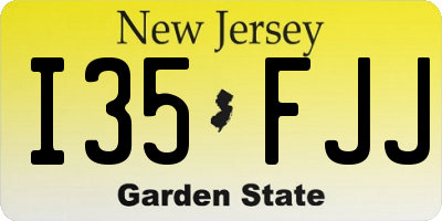 NJ license plate I35FJJ