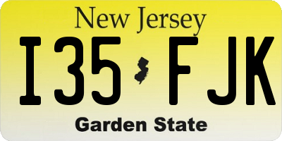 NJ license plate I35FJK