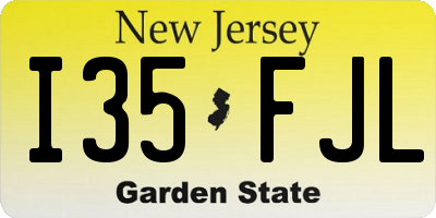 NJ license plate I35FJL